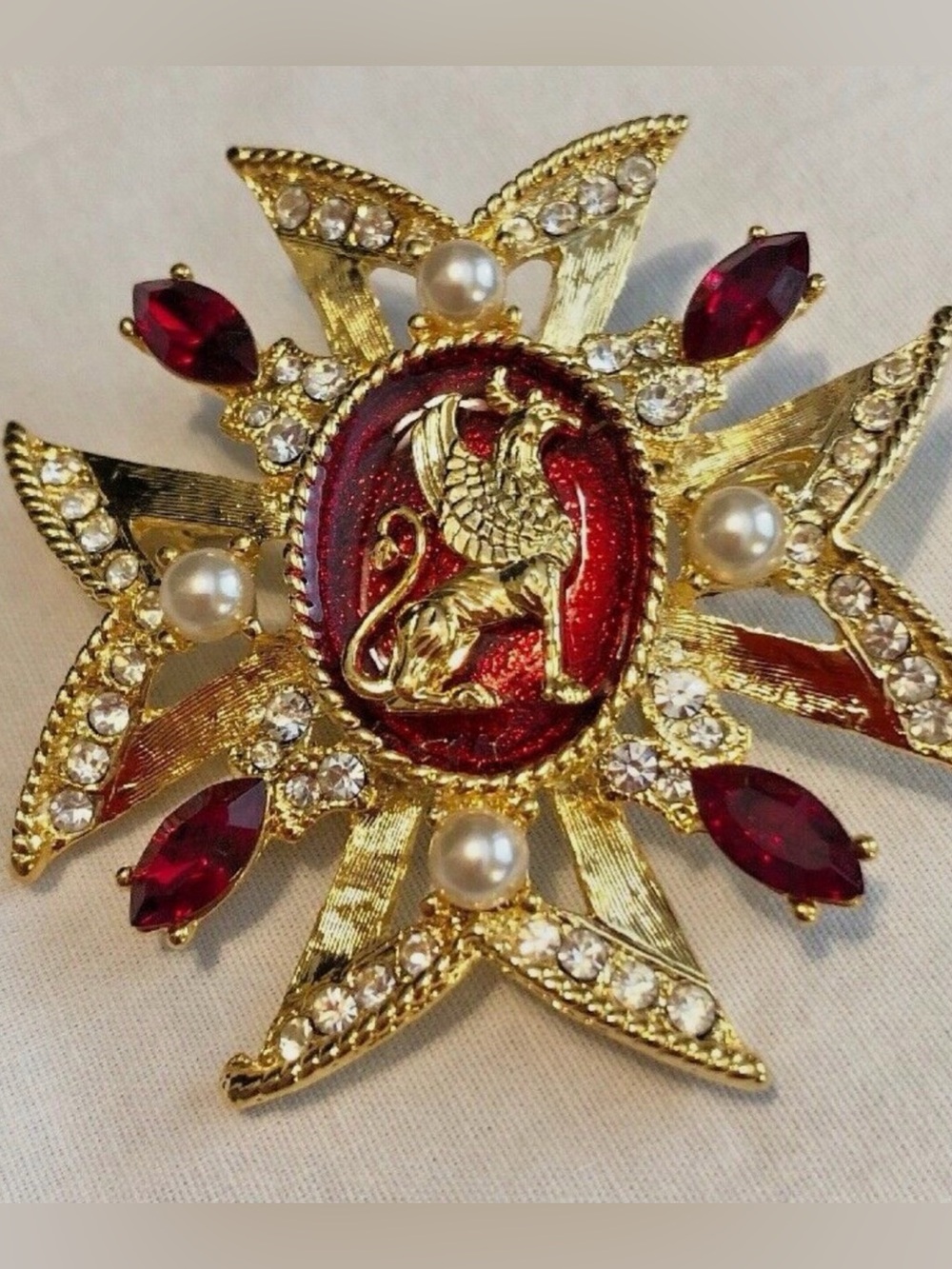 1996 Palaces of St. Petersburg Commemorative Exhibition Griffin Brooch
